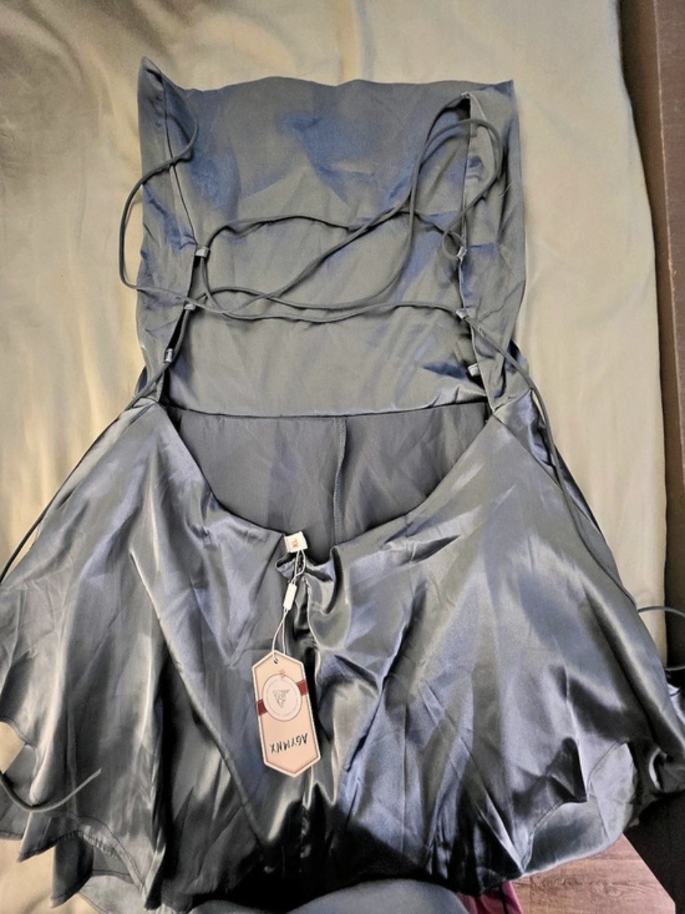 AGB Mini Dress in SAGE GREEN built In Shorts Size XL NWT